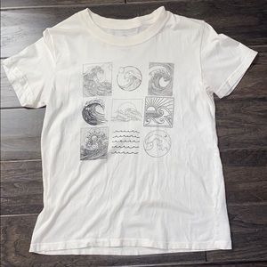 White Tee with waves